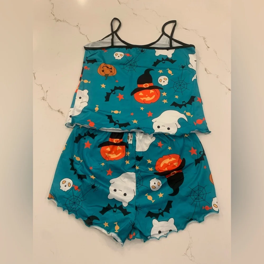 Halloween Print Pajamas Short & Cami Set Women’s Size Large NEW. - Picture 9 of 10